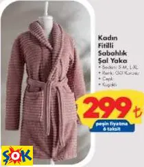 KADIN FİTİLLİ SABAHLIK ŞAL YAKA KADIN FİTİLLİ SABAHLIK ŞAL YAKA